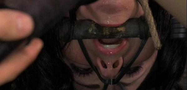  Brunette sub gagged and restrained